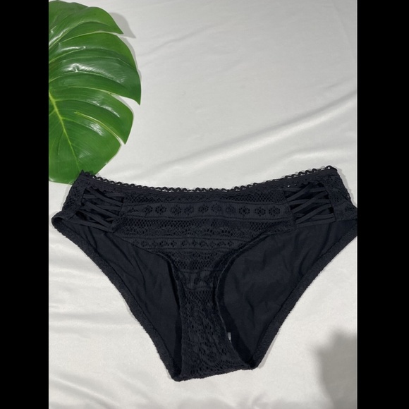 NEW Becca Lace-Up Hipster Bikini Bottoms in Black‎ [SZ Large ] - Picture 4 of 12